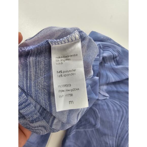 Naked wardrobe sheer see through geometric swirl elastic waist pants size medium - Picture 4 of 8